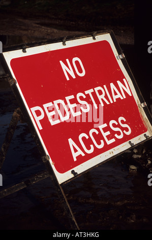 Metal No Pedestrian Access Sign Stock Photo