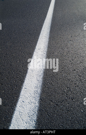 White Paint Stripe On Side Of Road, Ambler Pennsylvania USA Stock Photo