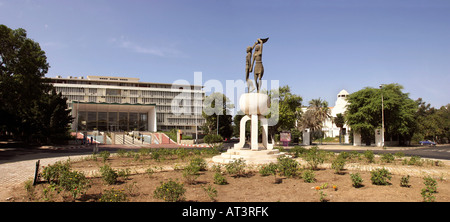 Senegal Dakar Central National Assembly Place de Soweto and IFAN museum panoramic Stock Photo