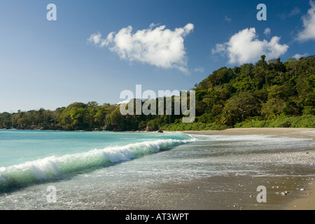 Costa Rica Osa Peninsula Cabo Matapalo Backwash Bay waves rolling in Stock Photo