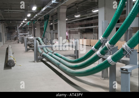 Electrical Cables Running Underground Substation, New York USA Stock Photo