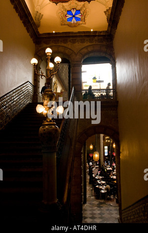 Stairs in Sanborn´s store-restaurant in 'Casa de los Azulejos' (House of tiles) in Mexico DF City. Stock Photo
