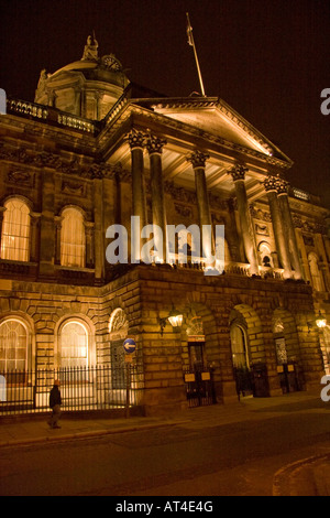 Night view of Liverpool Town Hall built in 1754 designed by John Wood of Bath a 18th century grade one listed building Stock Photo