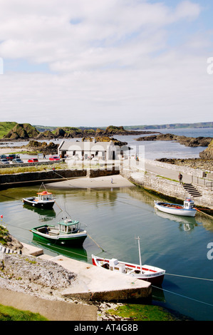 Ballintoy Harbour at White Park Bay between Bushmills and Ballycastle on County Antrim coast road, Northern Ireland.