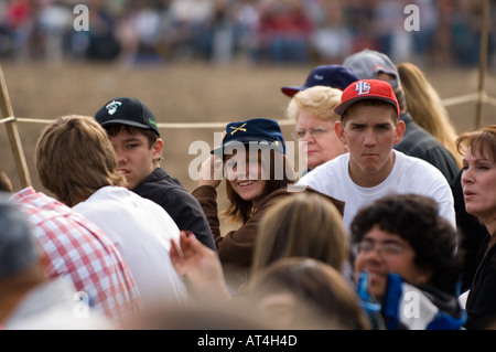 Spectators at Civil War Reenactment event Stock Photo