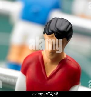 close up detail of a table football player foosball Stock Photo