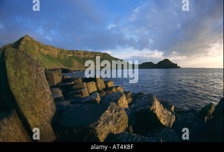 Bay and Basalt Columns at Giants Causeway Northern Ireland Stock Photo