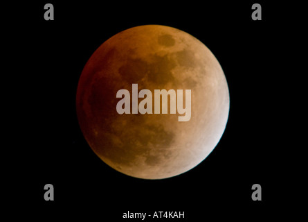 A total lunar eclipse on February 20 2008 Stock Photo