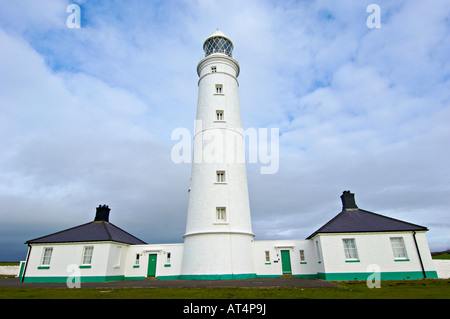 Nash Point lighthouse and fog horn South Wales Stock Photo