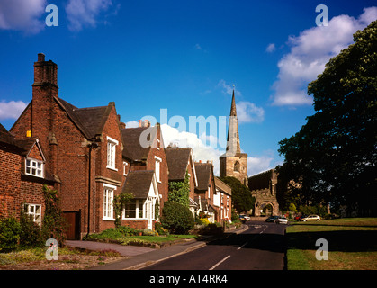UK Cheshire Astbury village green St Marys Church Stock Photo