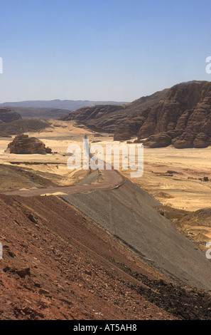 Dramatic empty Road through the Sinai desert Stock Photo