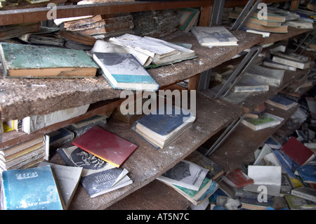 a library in a school in Prypiat (Chernobyl), Ukraine. 19 years after ...
