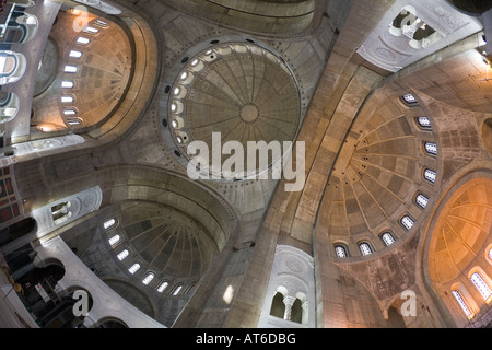 Interior view up to the domes of the Cathedral of Saint Sava in Belgrade/Serbia Stock Photo