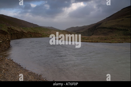Looking inland at Duckpool near Bude North Cornwall Stock Photo