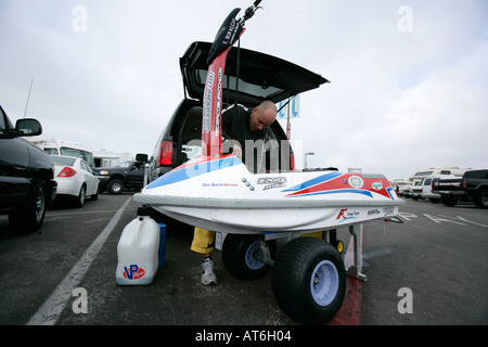 WORLD JET SKIING AT OCEANSIDE BEACH LOS ANGELES CALIFORNIA FREESTYLE WAVES Stock Photo