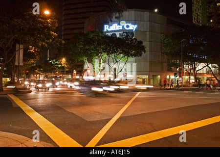 Night traffic in Singapore Stock Photo