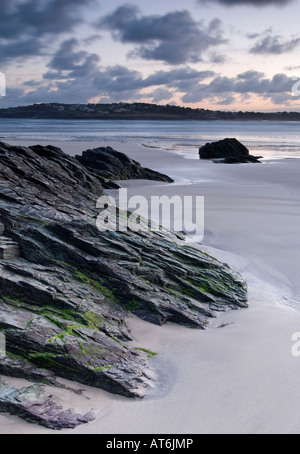 Sunrise over the Camel estuary looking across the estuary to Rock North Cornwall Stock Photo