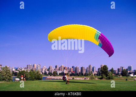 Paragliding at "Vanier Park" Vancouver British Columbia Canada Stock Photo