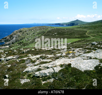 view of carn llidi and the north pembrokeshire coast from st david head west wales uk Stock Photo