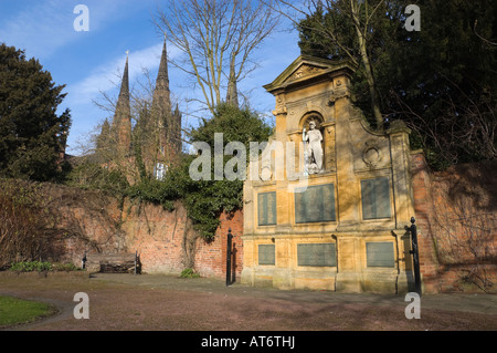 The Garden of Remembrance and Lichfield Cathedral Lichfield Staffordshire England UK Stock Photo