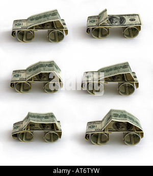 Dollars & cars Stock Photo