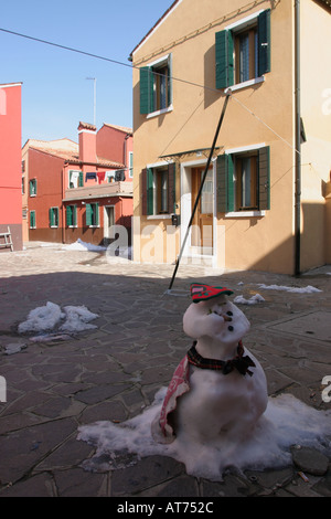 Courtyard on the island of Burano near Venice Stock Photo