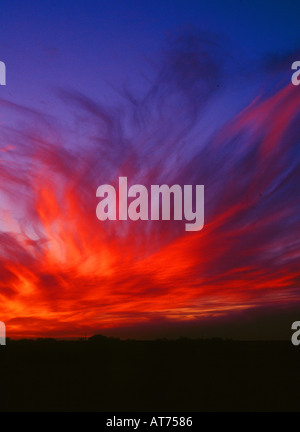 South Texas sunset in the springtime A storm is comming V Stock Photo