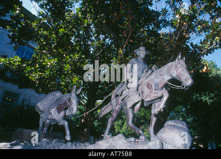 Statue of Texas Ranger and horse at Texas Ranger museum in San Antonio Texas USA Stock Photo