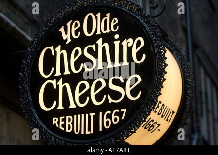 London Pub sign, 'Ye Olde Cheshire Cheese', UK Stock Photo