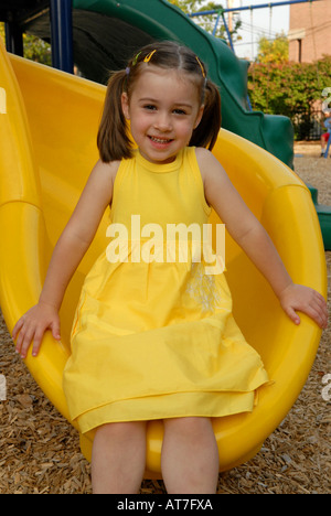 Little girl in a park Stock Photo