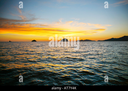 Sunset, Andaman Sea and Straights of Malacca, Thailand Stock Photo