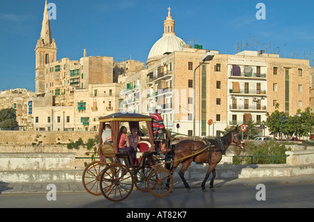 Horse and carriage Valletta Malta Stock Photo