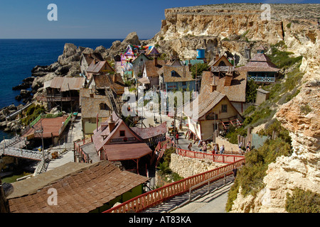 Popeye Village Anchor Bay Malta Stock Photo