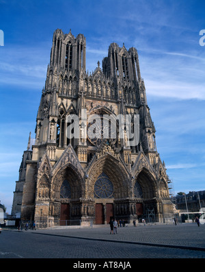 Reims France Reims Cathedral West Front Stock Photo