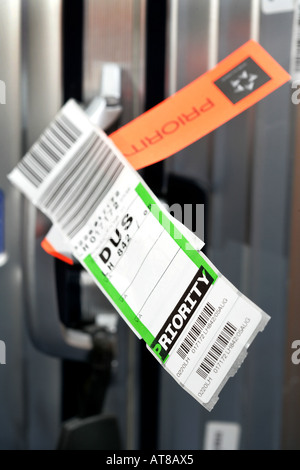 DEU, Germany : Priority Lable at a suitcase, for Business Class passengers, Lufthansa, Star Alliance Stock Photo