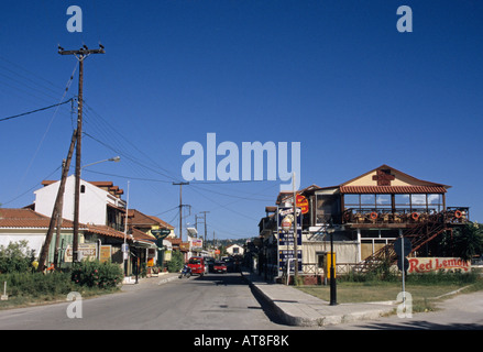 THE TOWN OF ALIKES A TOURIST RESORT ON THE COAST OF ZAKINTHOS ISLAND GREECE Stock Photo