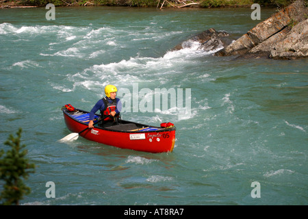 CANOES on a dangerous river Stock Photo