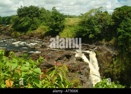 Aunuenue falls, commonly known as Rainbow falls, near Hilo on the Big island of Hawaii Stock Photo