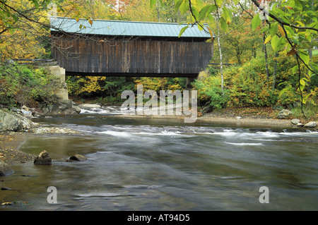 Jaynes Bridge spanning the North Branch of the Lamoille River Waterville Lamoille County VT Stock Photo