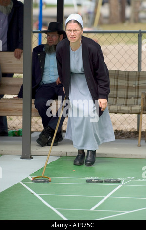 Amish activities at their winter quarters at Pinecraft Village Sarasota Florida Stock Photo