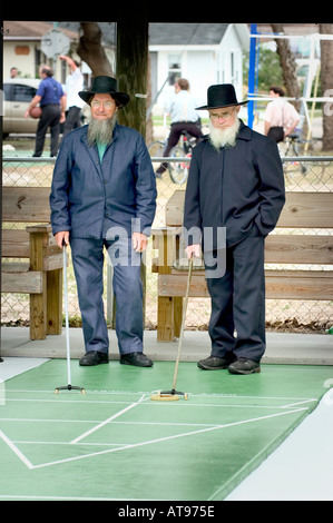 Amish activities at their winter quarters at Pinecraft Village Sarasota Florida Stock Photo