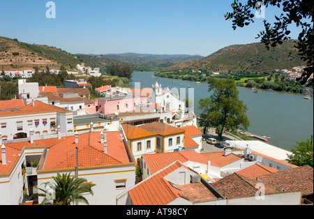Portugal, the Eastern Algarve, Alcoutim, and the river Guadiana from the castle Stock Photo