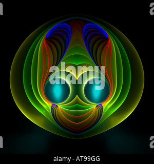 Abstract fractal image resembling an alien happy face Stock Photo