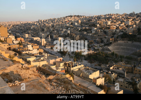 Amman is known as the city built on seven hills Stock Photo