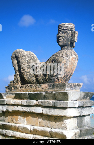 mexico yucatan quintana roo chac mool rain god statue idol maya symbol Stock Photo