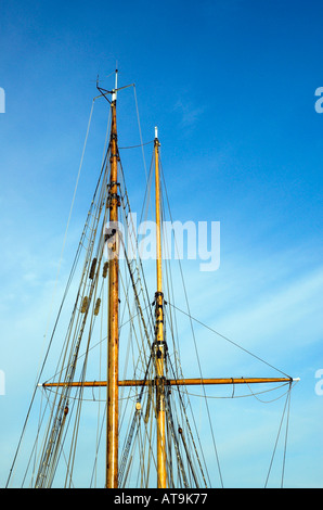 Classic ship mast and crossbeam Stock Photo