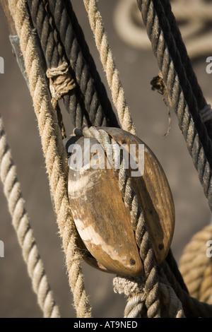 Rigging on sailing boat Stock Photo
