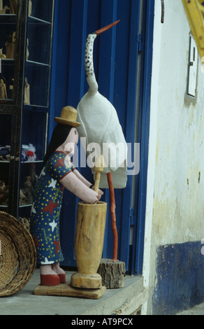 Carved folkloric figures from Tabay ,near Merida,Venuzuela. Stock Photo