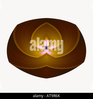 Abstract fractal image resembling a 3d votive candle in a basket Stock Photo