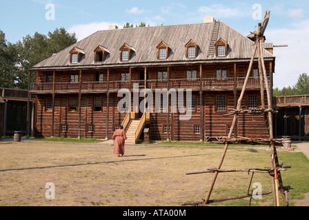 The fort at Fort Edmonton Park, Edmonton , Alberta, Canada Stock Photo